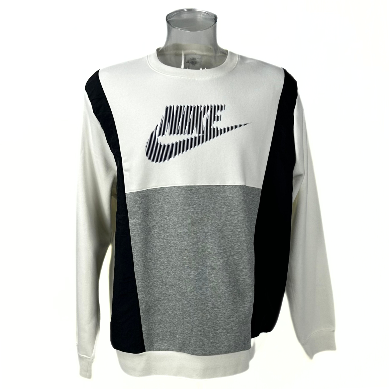 Nike Air Logo Sportswear Hybrid Fleece Sweater Crewneck White