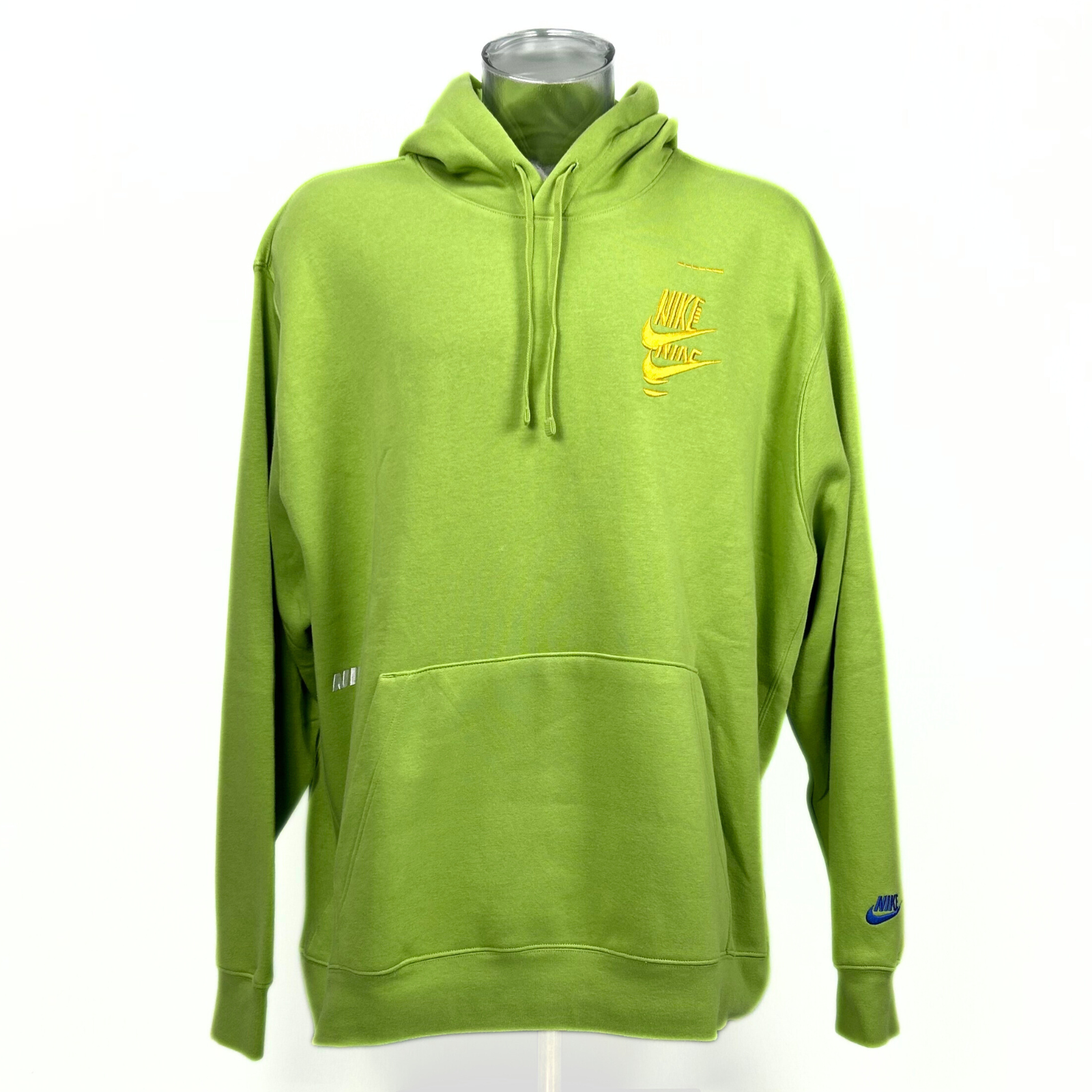 Nike Double Logo Sportswear Essentials+ Fleece Hoodie (Futura Green)